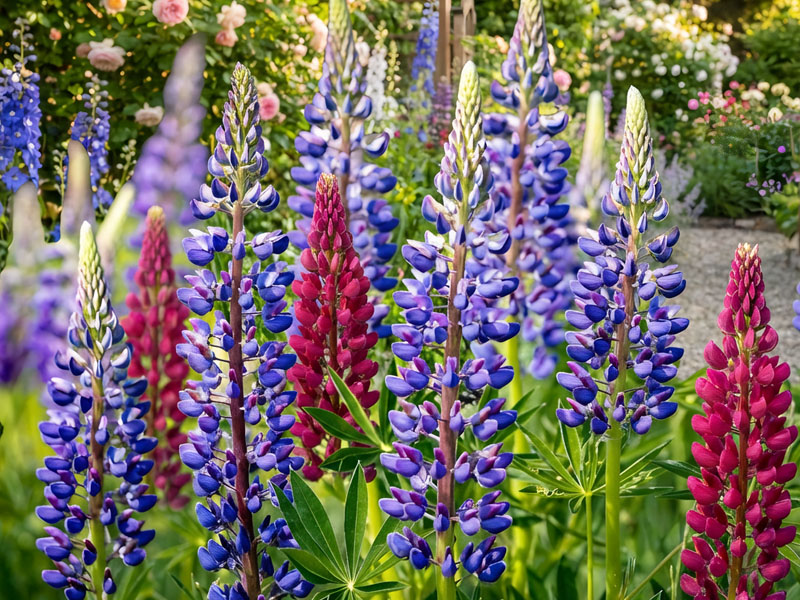 Łubiny w ogrodzie
